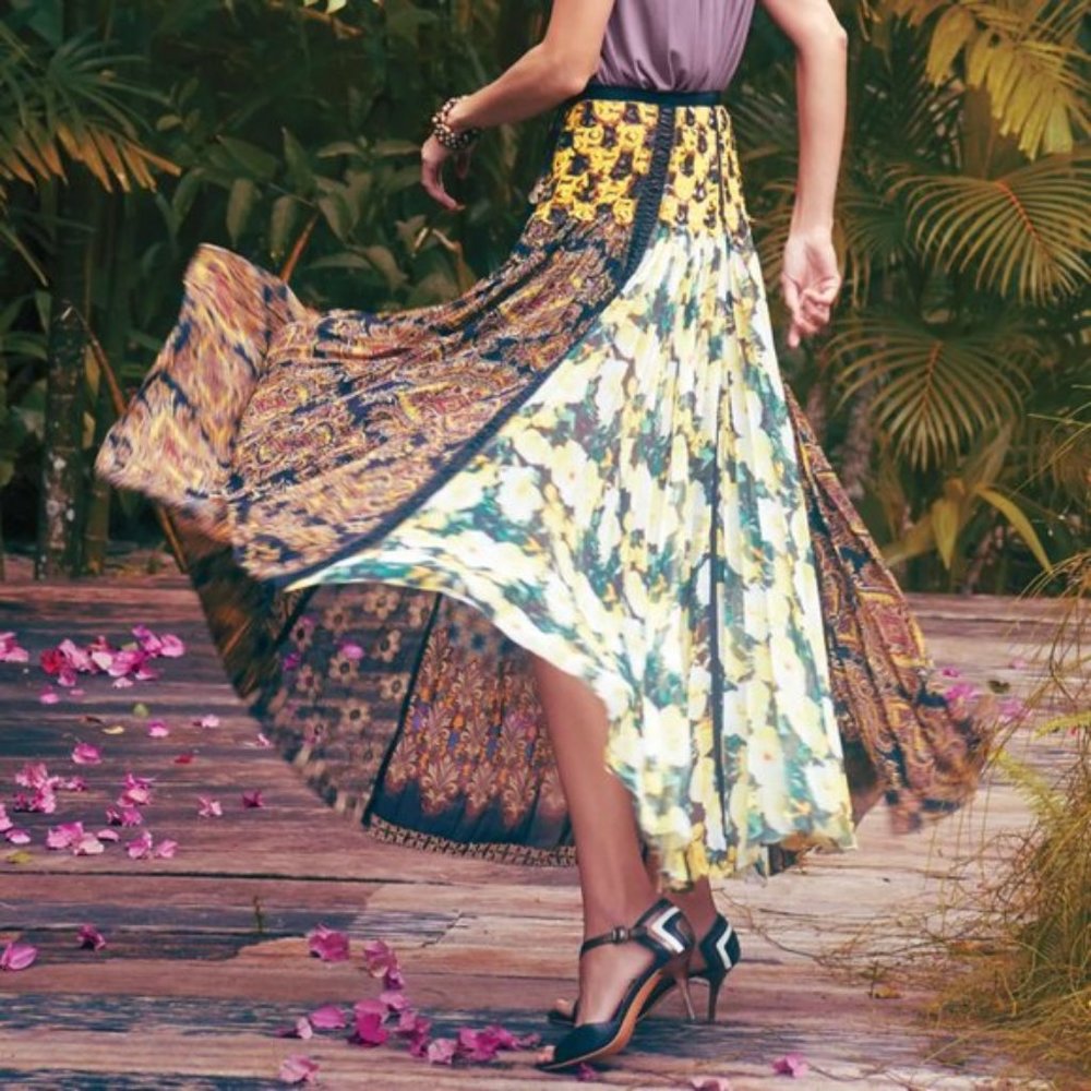 Byron Lars Petal Patch Maxi Skirt Size 2